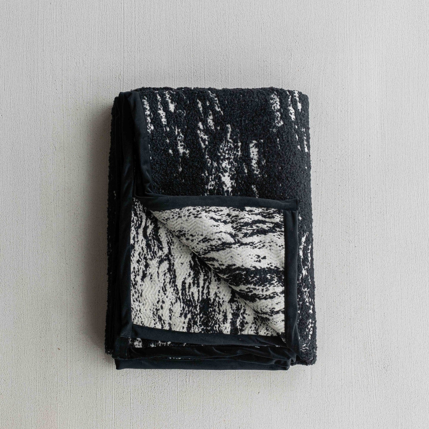 Artic Textured Soft Black Throw Blanket