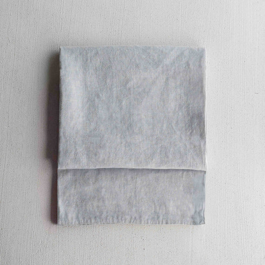Haze Light Grey Linen Throw Blanket