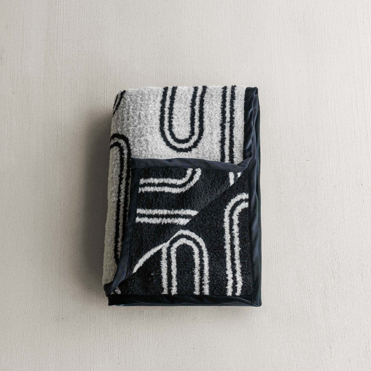 Blanc Curve Linen White Throw Blanket