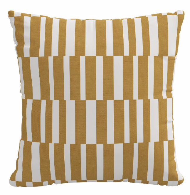 Kravet Striped Throw Pillow Mustard