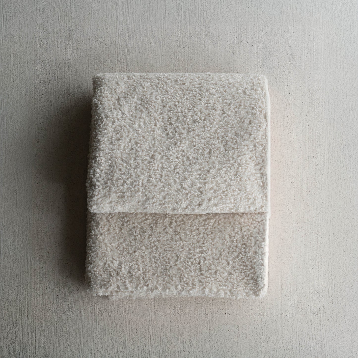 Minimal White Boucle Throw Blanket