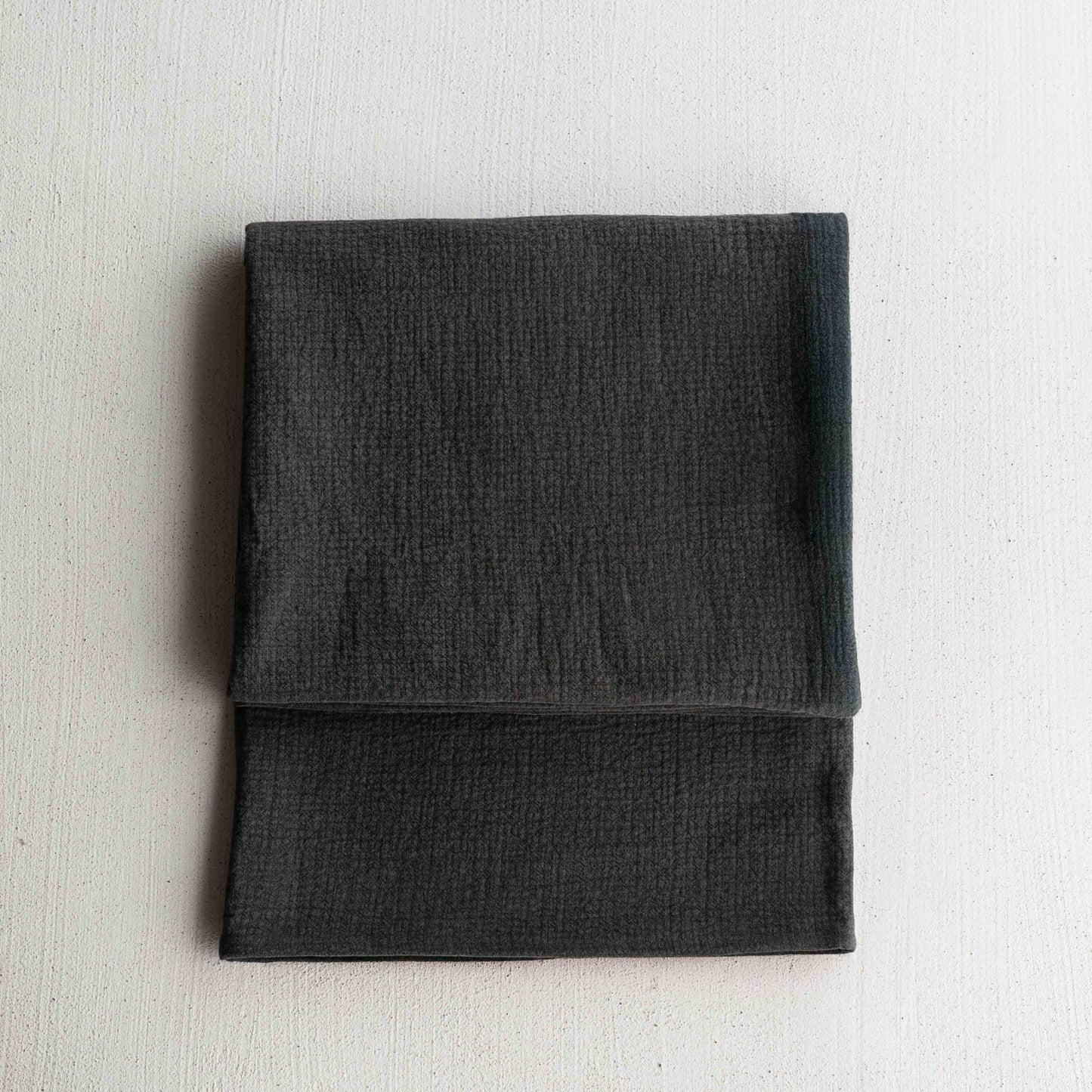 Black Stone Haze Linen Throw Blanket