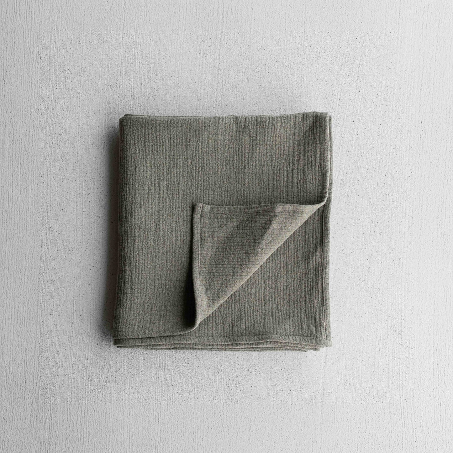 Haze Green Linen Throw Blanket