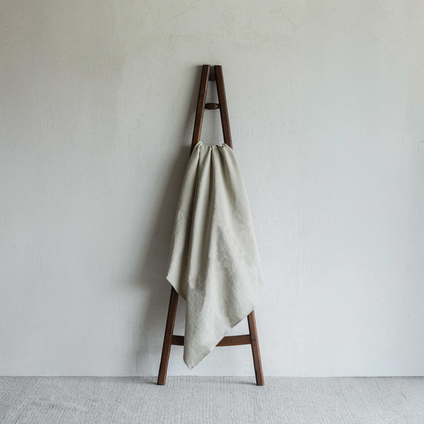 Crush Beige Linen Throw Blanket