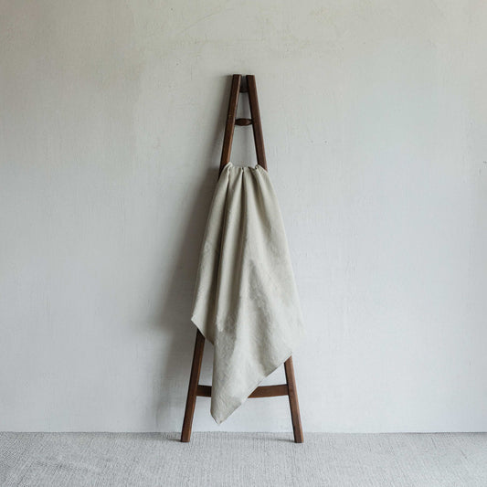 Crush Beige Linen Throw Blanket