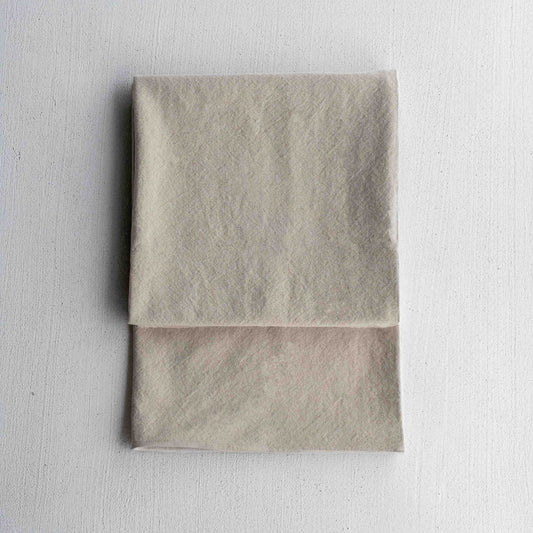 Crush Beige Linen Throw Blanket