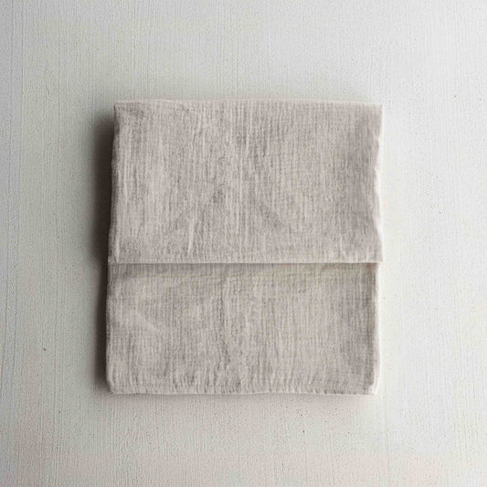 Haze Beige Linen Throw Blanket