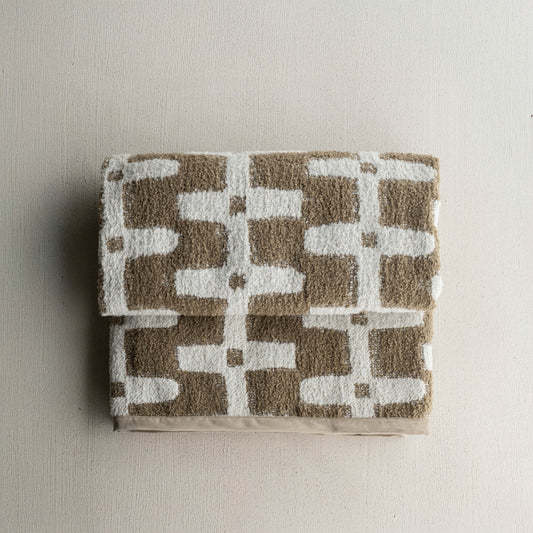 Brown Grove Geometric Throw Blanket - 205x154cm