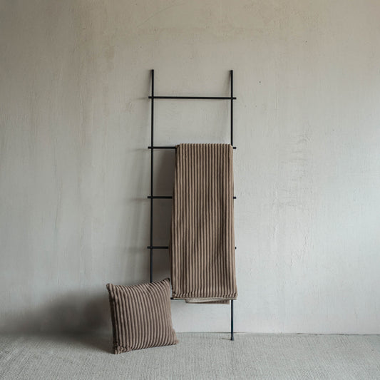 Cafe Beige Line Throw Blanket - 180x140cm