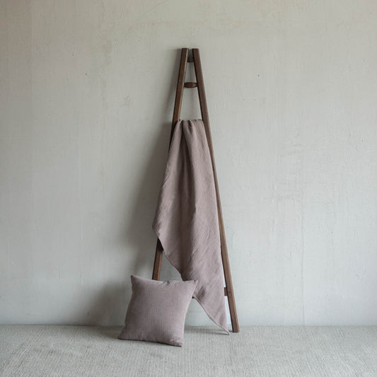 Stone Haze Linen Throw Blanket