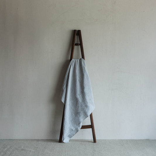 Haze Light Grey Linen Throw Blanket