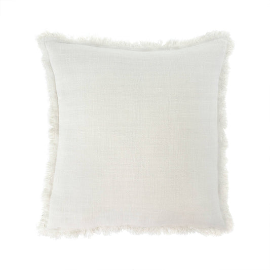 Frayed Edge Pillow Ivory